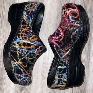 Dansko Scribble Confetti Wool Yarn Clog Slip On Comfort Multi Womens 5.5-6 EU 36
